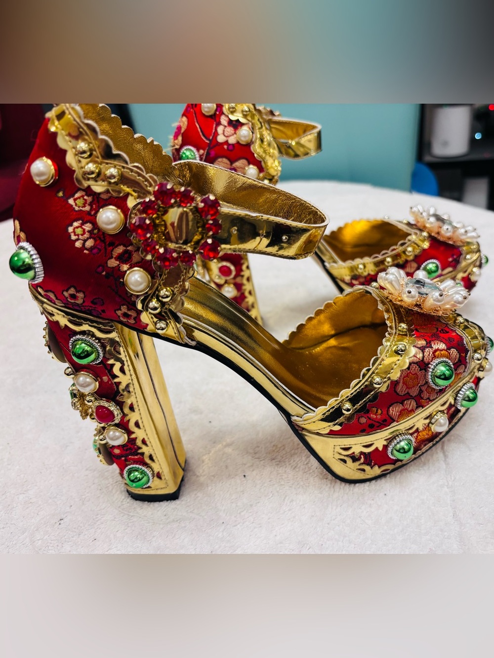 Custom Made Heels by ANYTHING BUT MONDAY London - size 39 Euro/ 8.5 USA - box 14